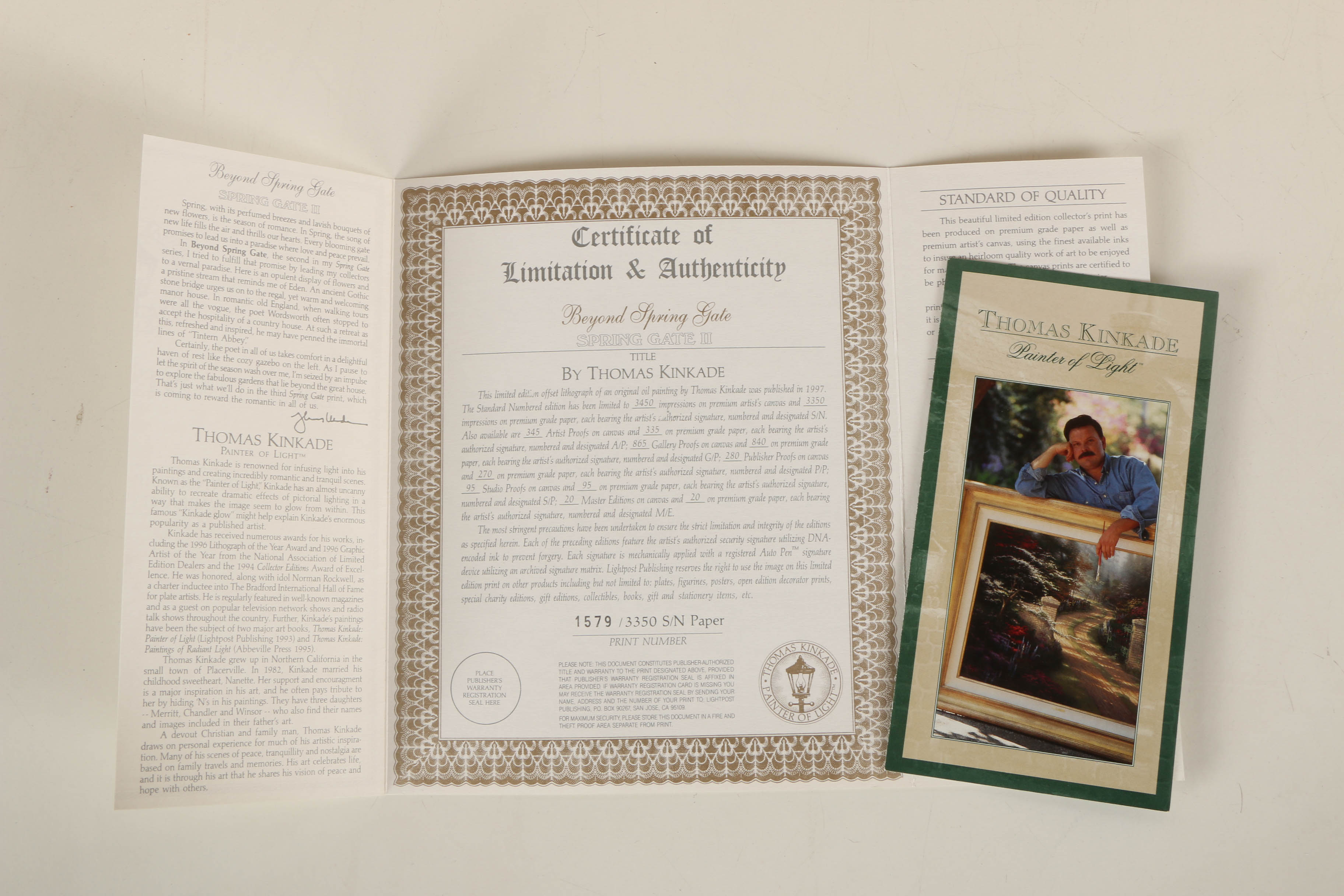 Thomas Kinkade Limited Edition Offset Lithograph on Paper "Beyond Spring Gate"