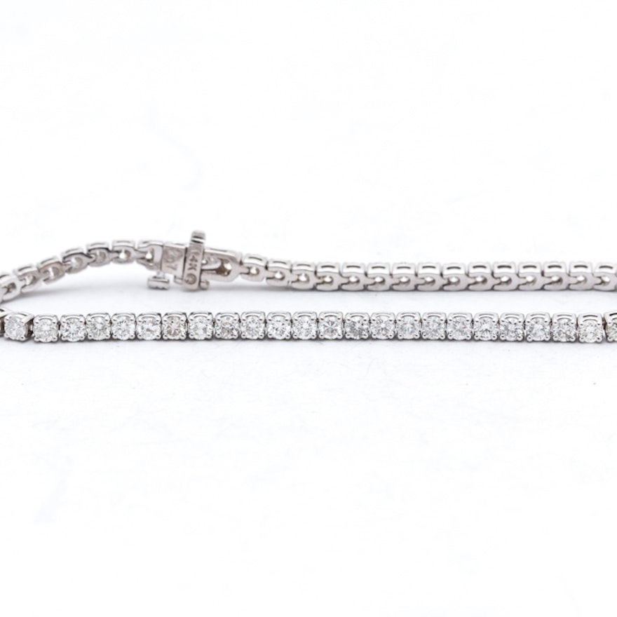 14K White Gold 5.07 CTW Diamond Bracelet