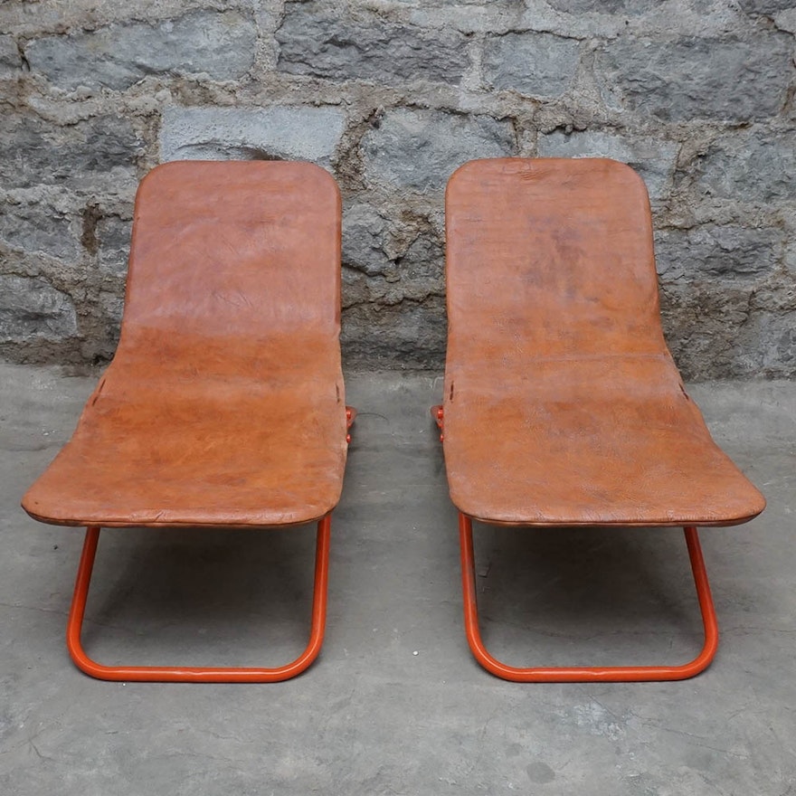 Vintage Orange Lounge Chairs