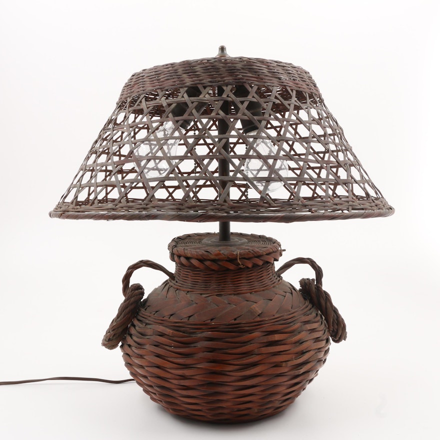 Vintage Wicker Lamp