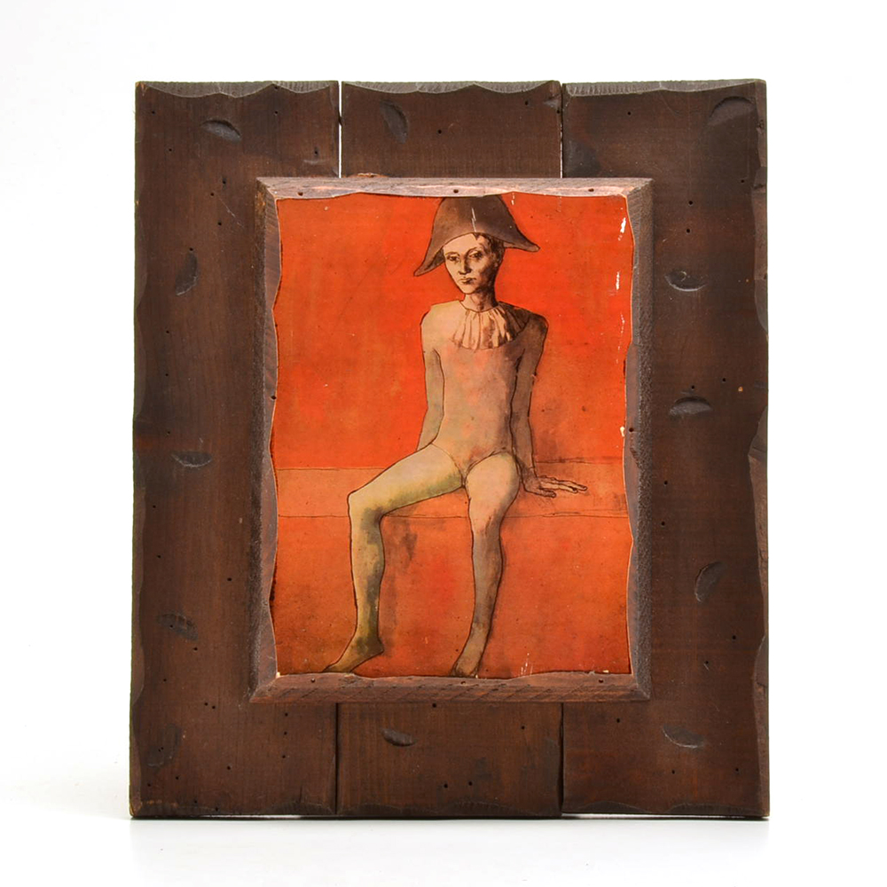 Offset Lithograph Print after Pablo Picaso "Harlequin on a Red Armchair"