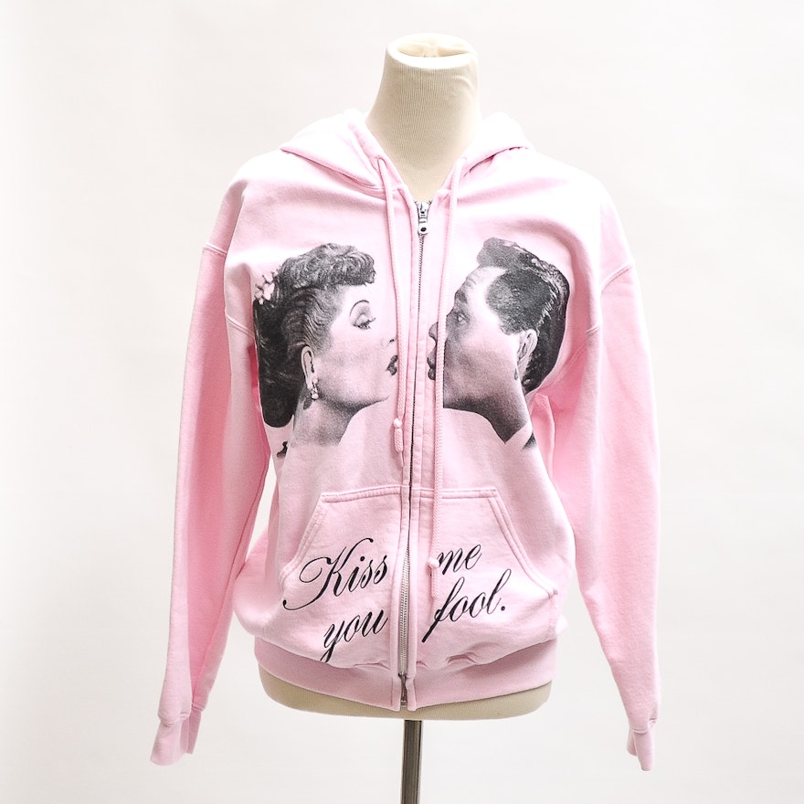 I Love Lucy Pink Sweatshirt Jacket