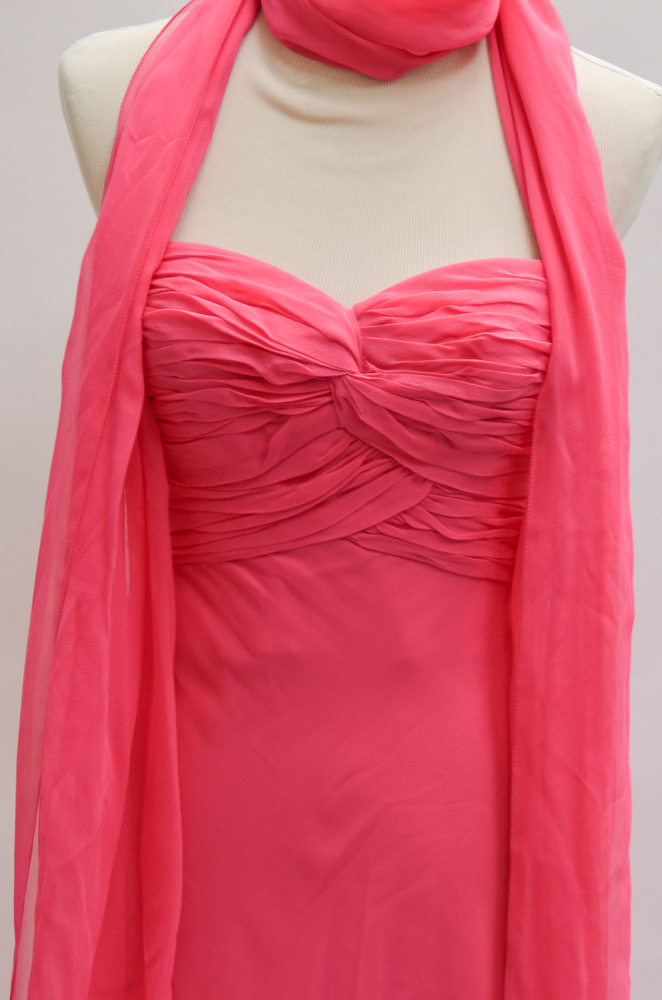 Carmen Marc Valvo Signature Pink Evening Gown