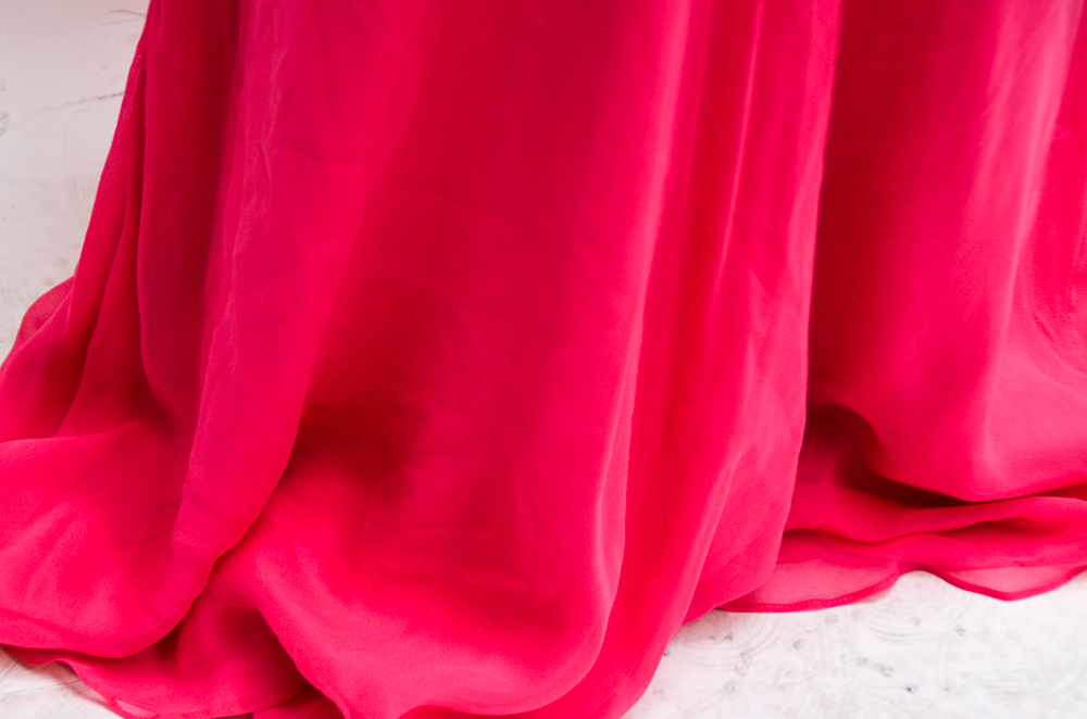 Carmen Marc Valvo Signature Pink Evening Gown