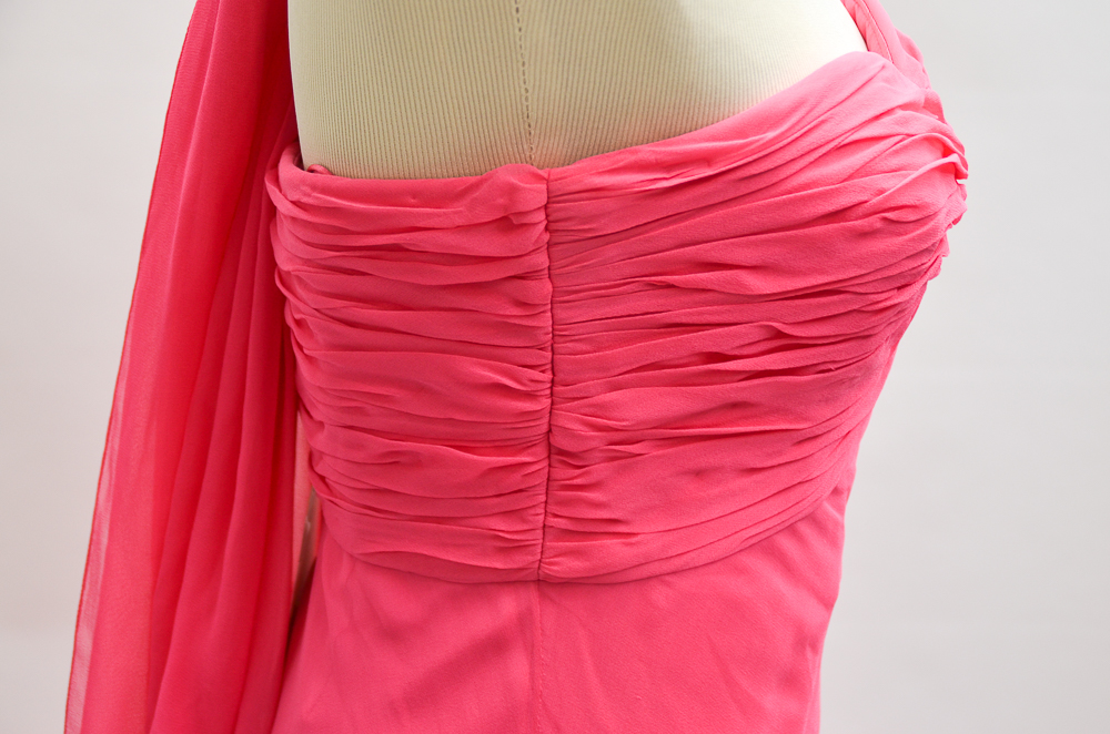 Carmen Marc Valvo Signature Pink Evening Gown