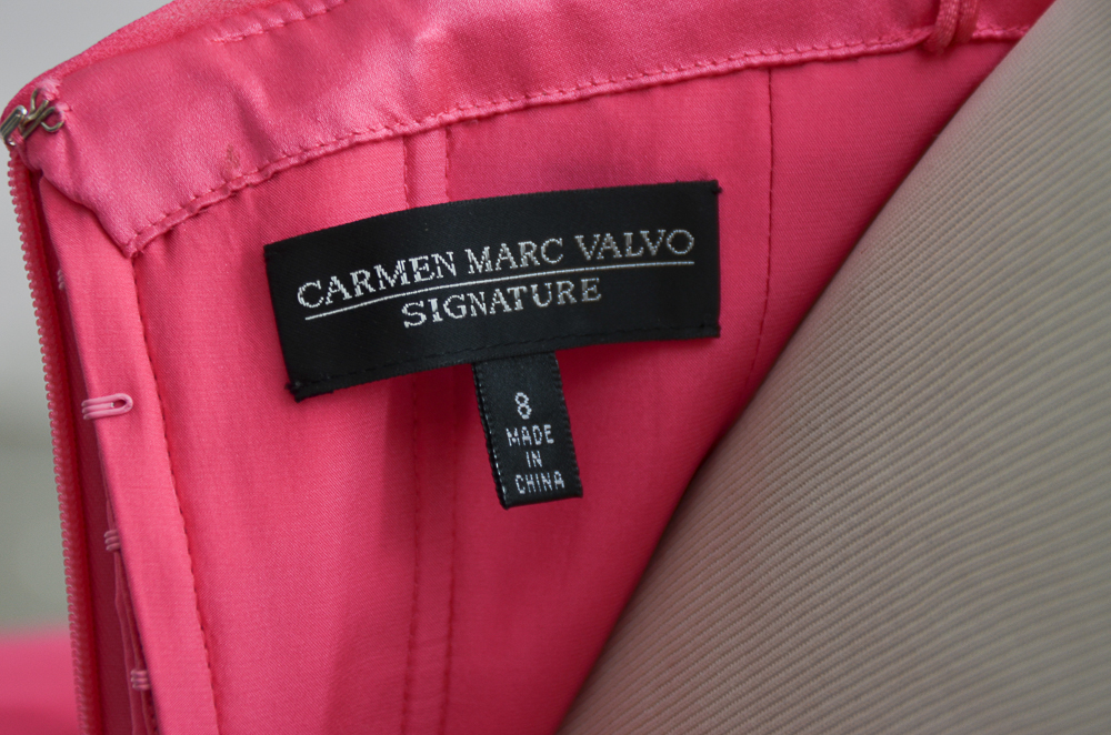 Carmen Marc Valvo Signature Pink Evening Gown