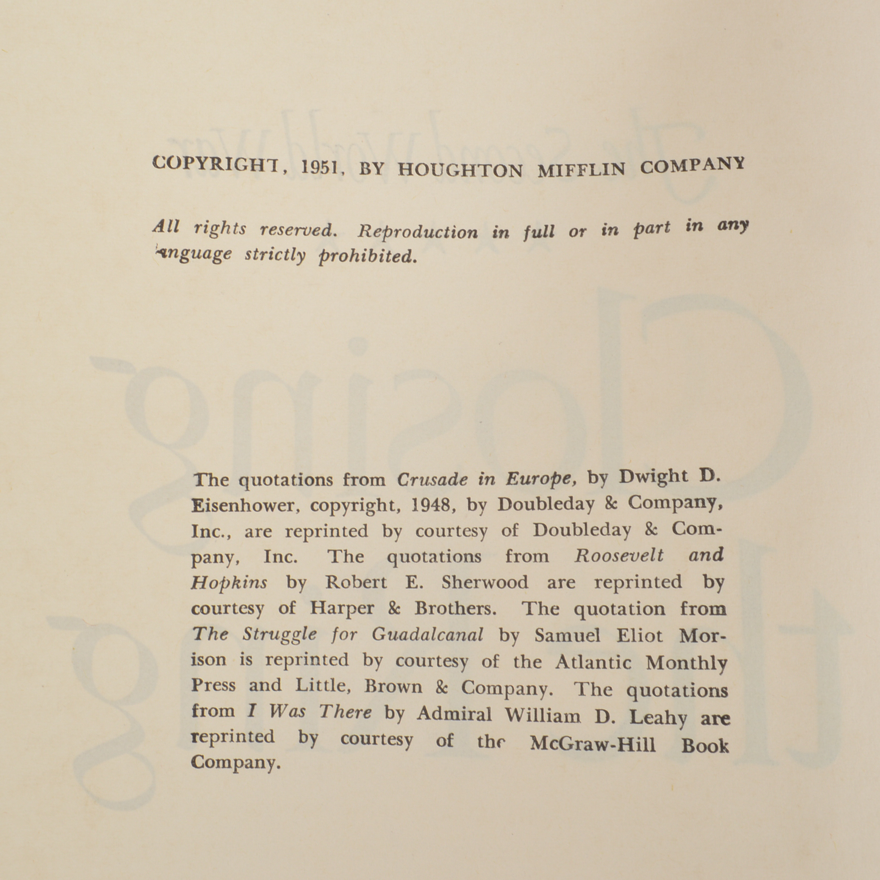 Five Winston Churchill Books, Circa 1950