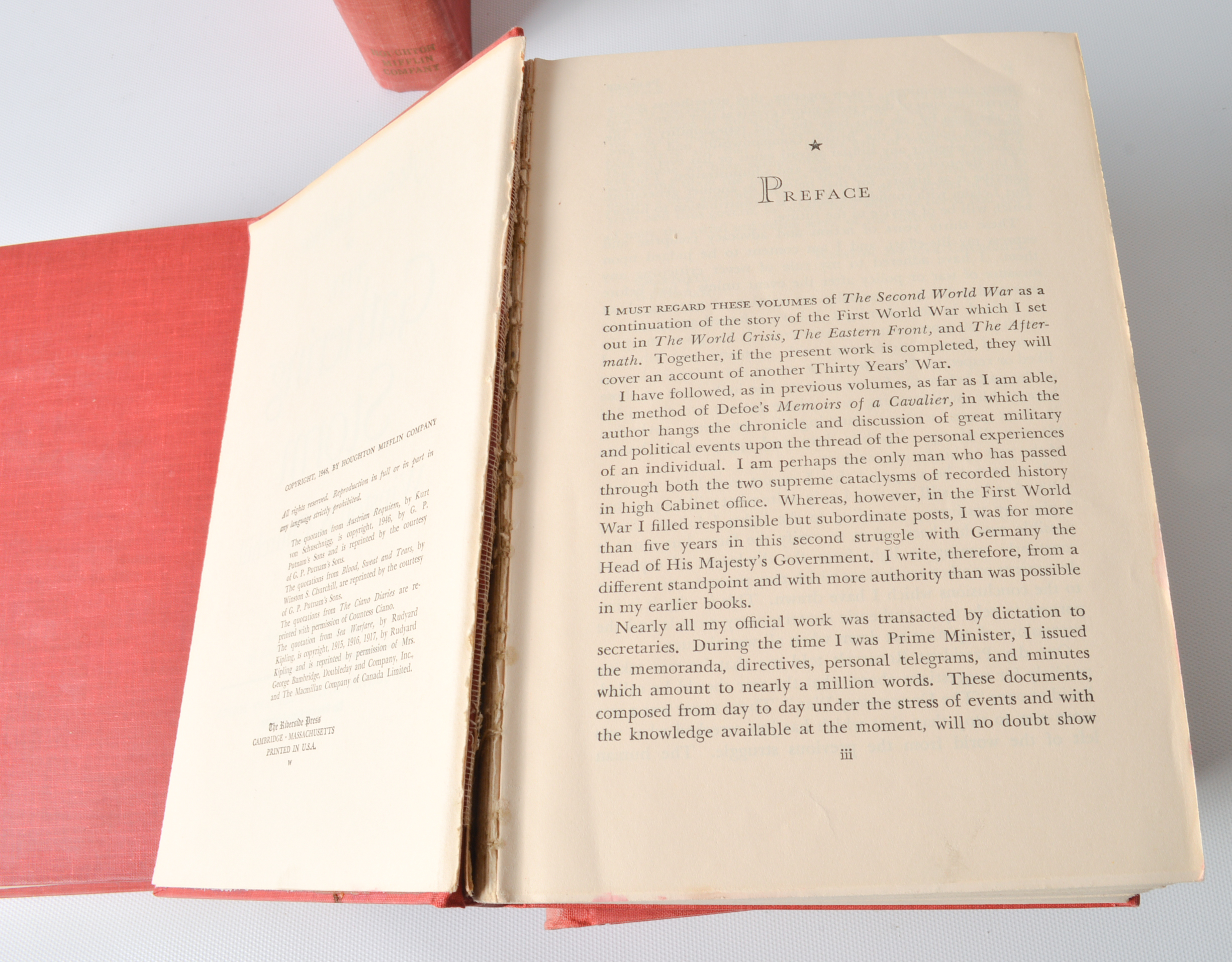 Five Winston Churchill Books, Circa 1950