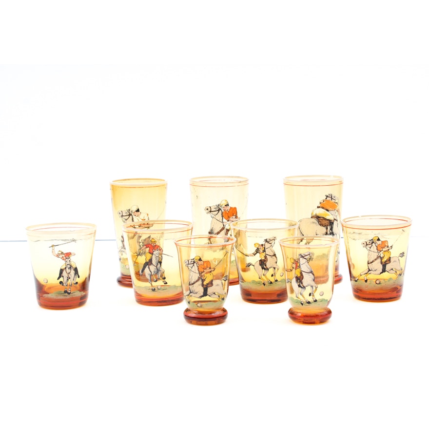 Vintage Polo Themed Glassware