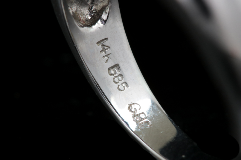 14K White Gold, Tanzanite and Diamond Ring