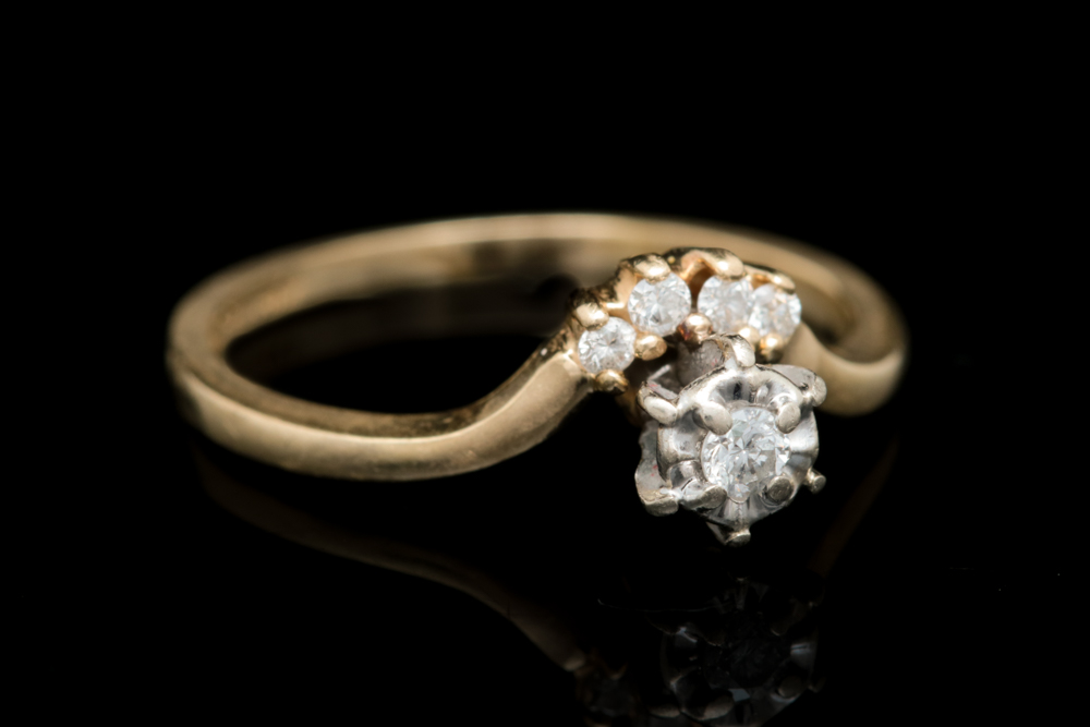 14K Yellow Gold and Diamond Bridal Set