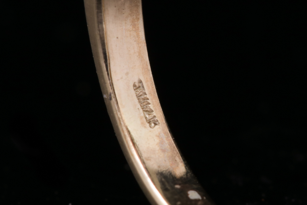 14K Yellow Gold, Purple Jadeite and Diamond Ring