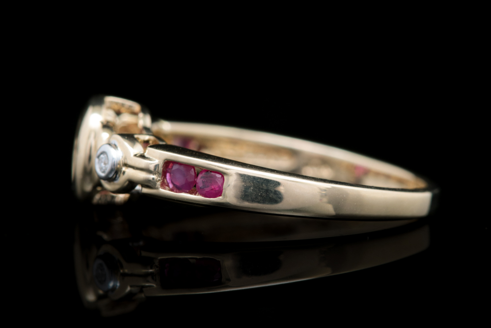 10K Yellow Gold, Ruby and Diamond Ring
