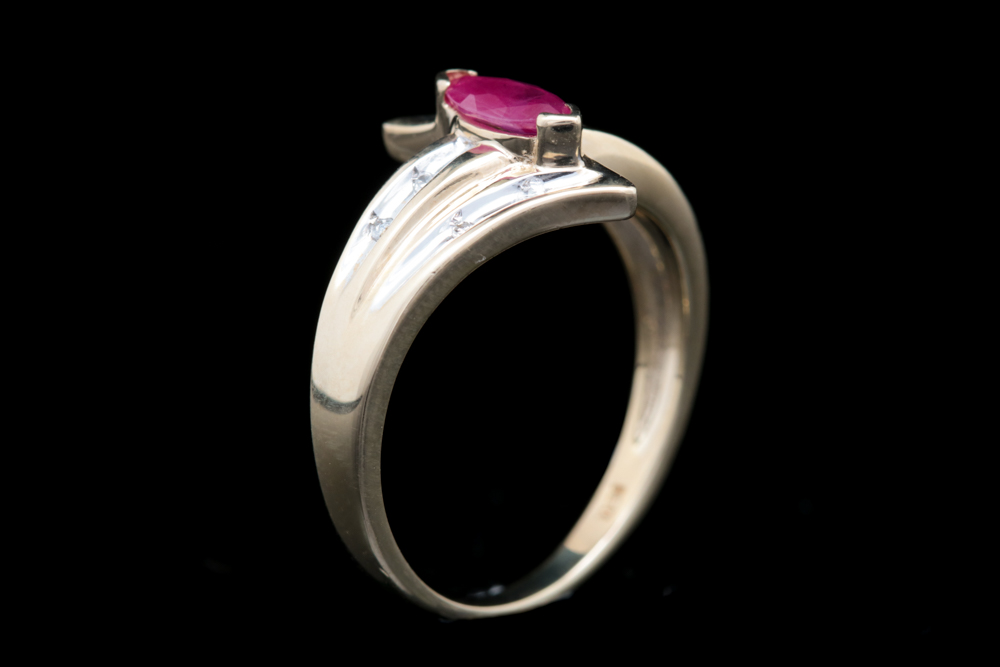 10K Yellow Gold, Ruby and Diamond Ring