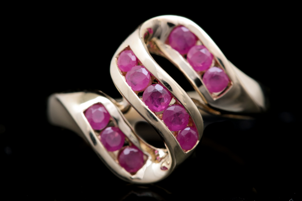 10K Yellow Gold, Ruby and Diamond Cocktail Ring