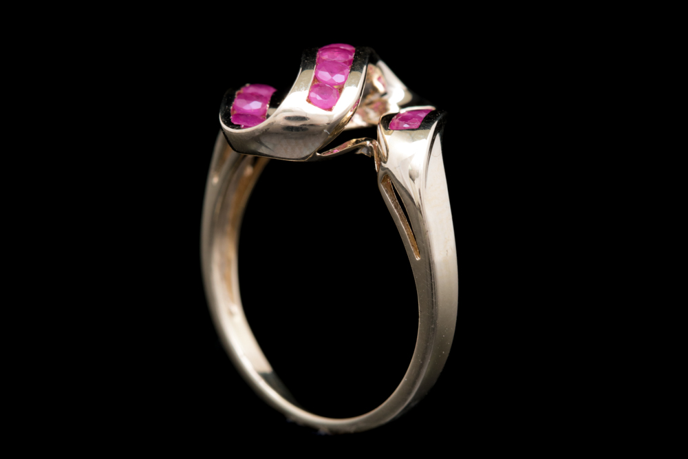 10K Yellow Gold, Ruby and Diamond Cocktail Ring