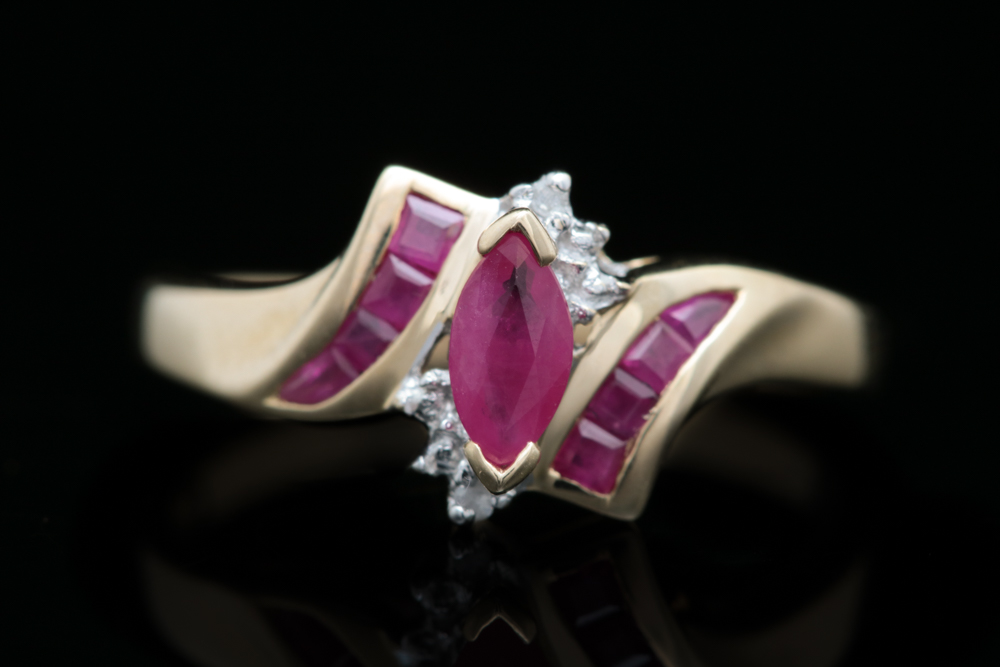 10K Yellow Gold, Ruby and Diamond Ring