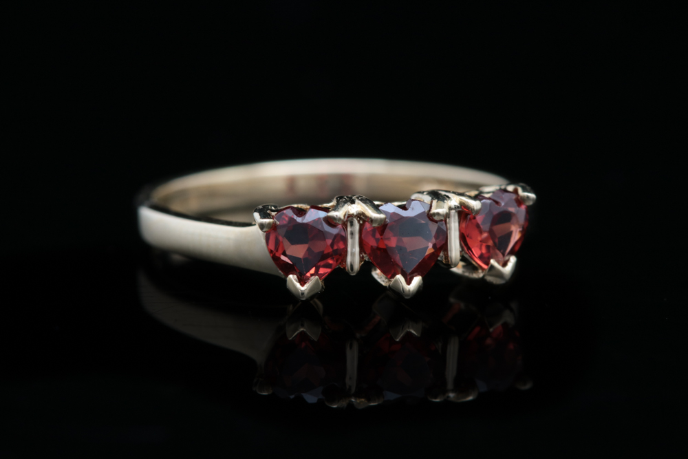 10K Yellow Gold and Heart-Shaped Garnet Ring