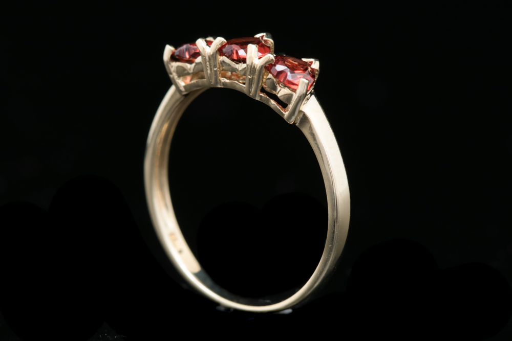 10K Yellow Gold and Heart-Shaped Garnet Ring