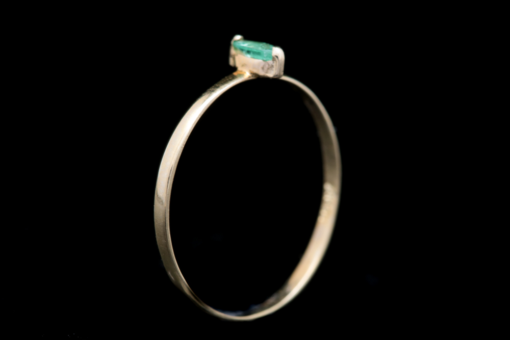 14K Yellow Gold and Marquise Emerald Ring