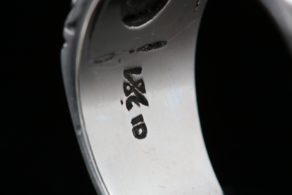 Robert Manse Sterling Silver, 18K Yellow Gold and Opal Ring