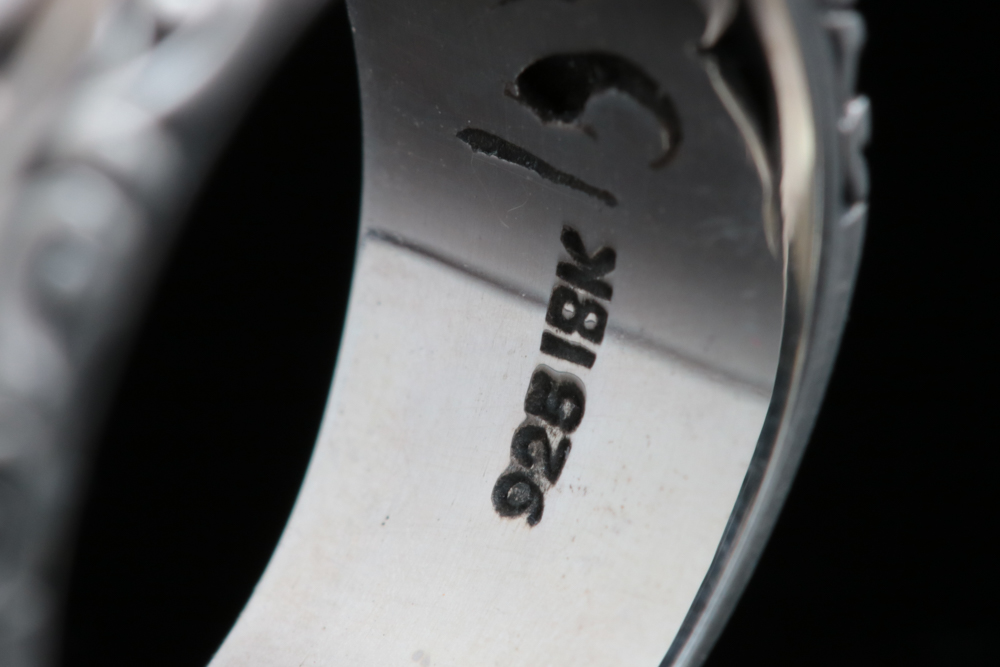 Robert Manse Sterling Silver, 18K Yellow Gold and Opal Ring