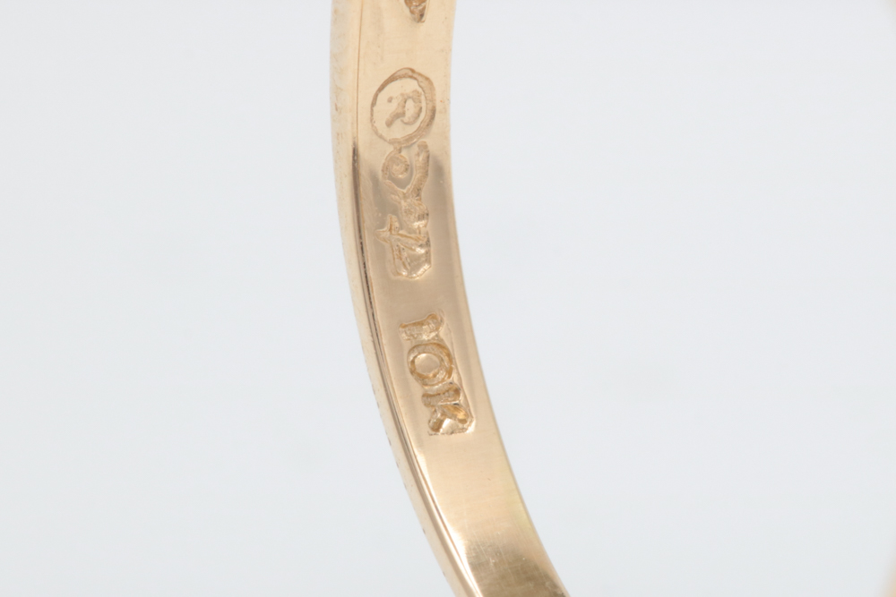 10K Yellow Gold, Blue Sapphire and Diamond Cocktail Ring