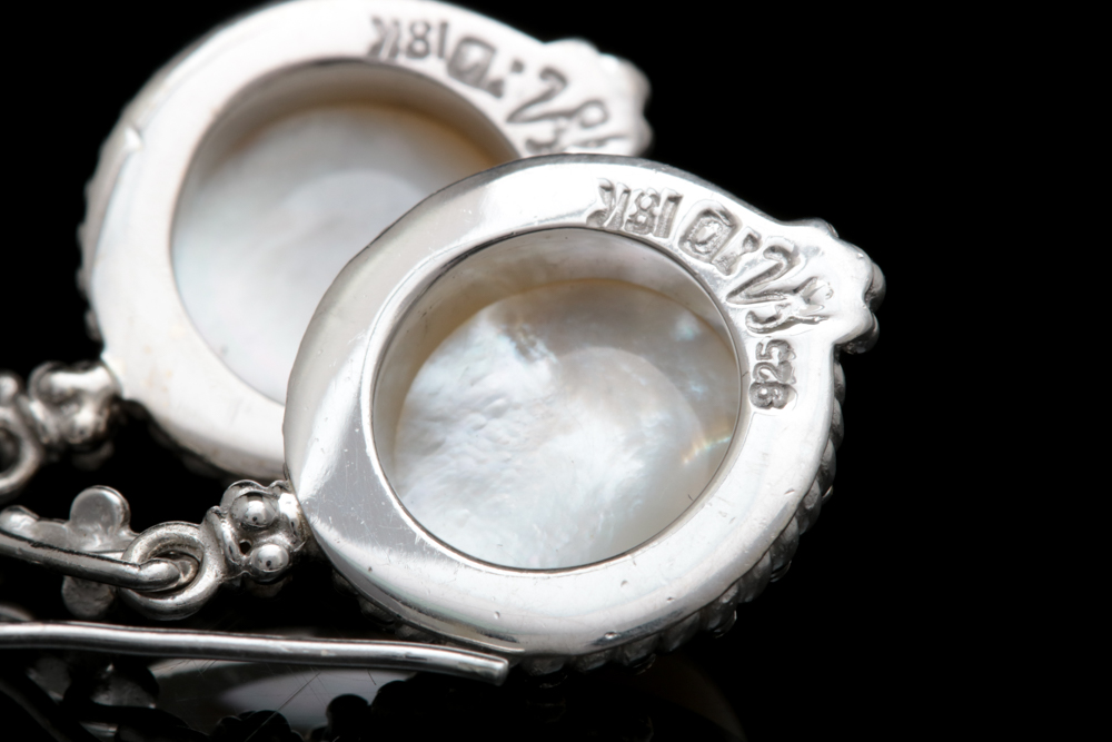 Robert Manse Sterling Silver, 18K Yellow Gold and Mother of Pearl Earrings