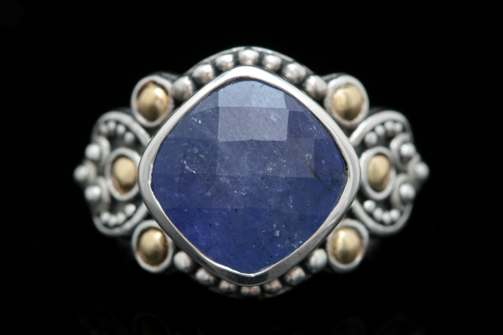Robert Manse Sterling Silver, 18K Yellow Gold and Tanzanite Cocktail Ring