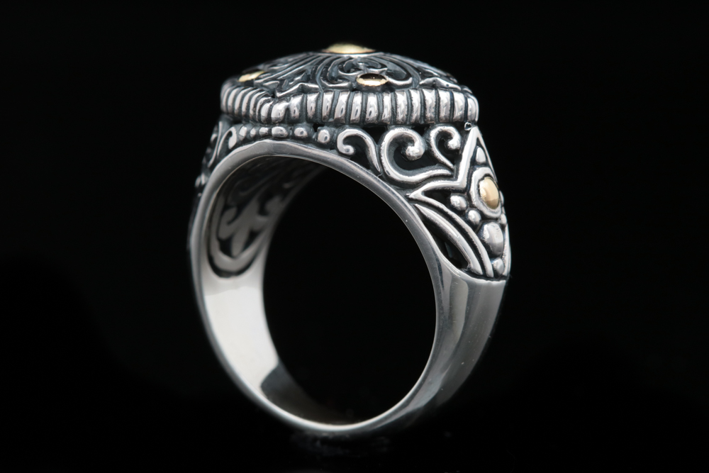 Robert Manse Sterling Silver and 18K Yellow Gold Ring