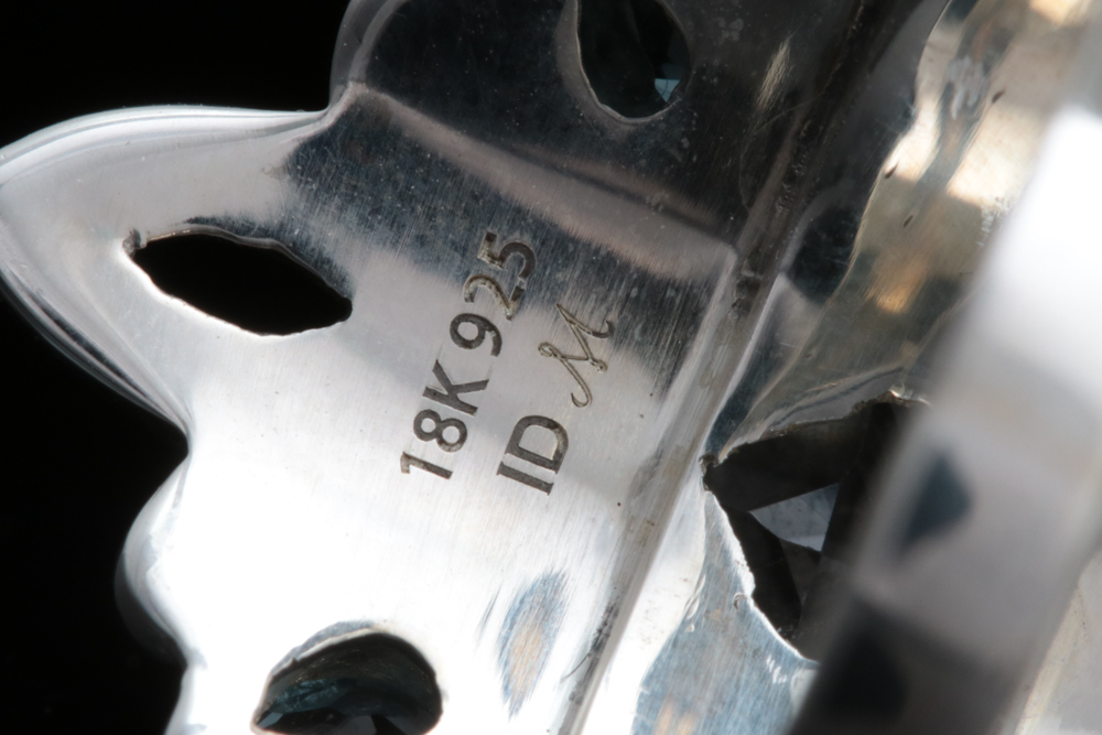 Robert Manse Sterling Silver, 18K Yellow Gold, White and Blue Topaz Ring