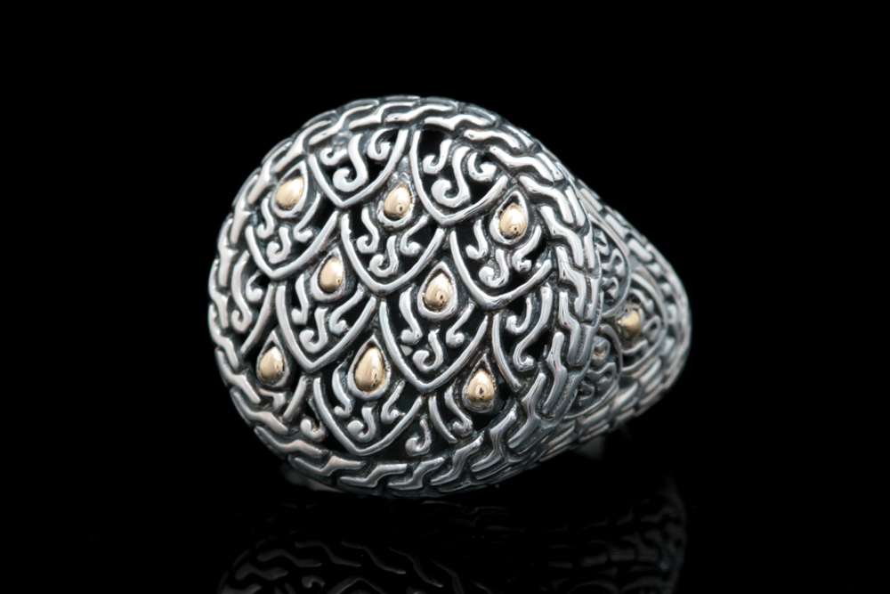 Robert Manse Sterling Silver and 18K Yellow Gold Ring