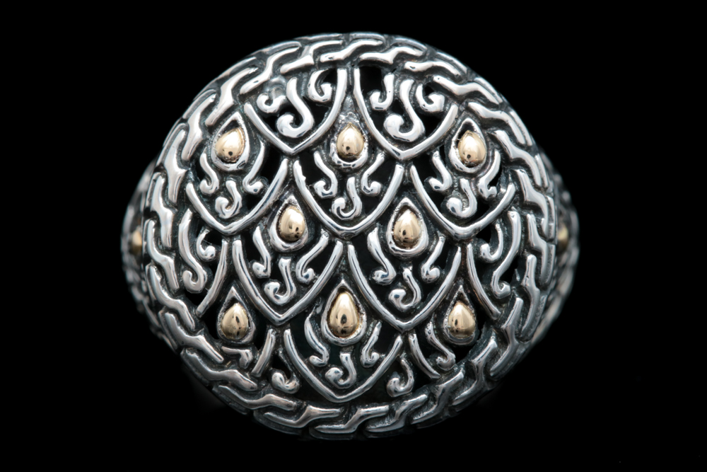 Robert Manse Sterling Silver and 18K Yellow Gold Ring