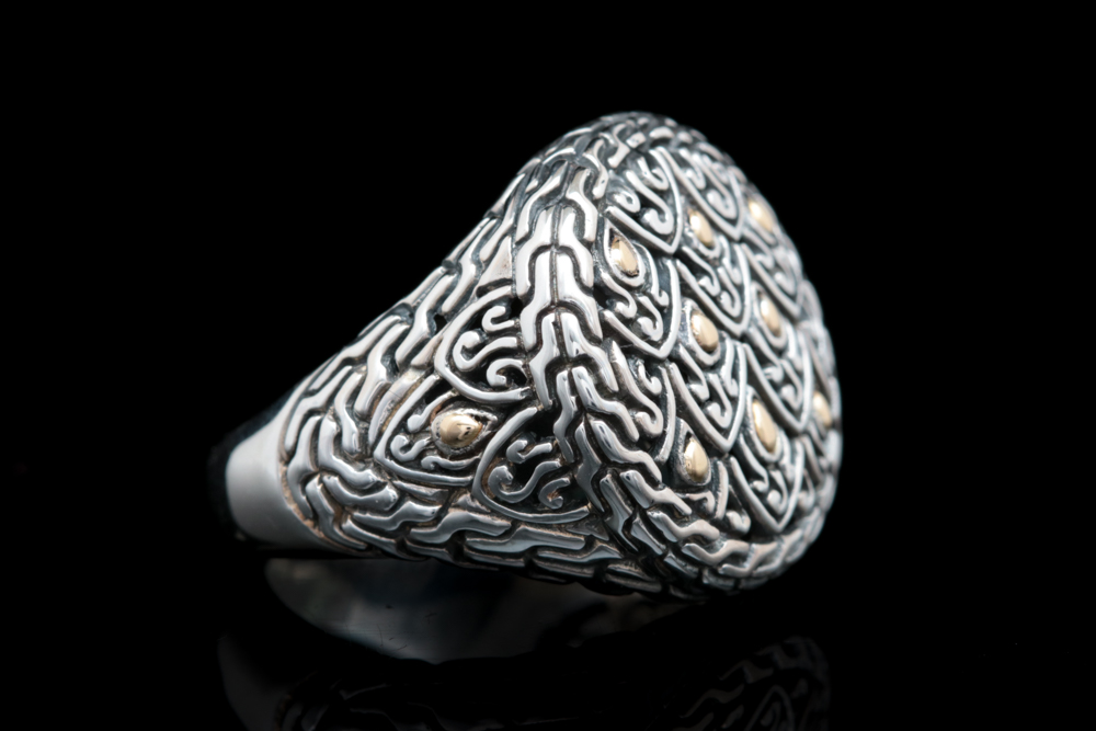 Robert Manse Sterling Silver and 18K Yellow Gold Ring