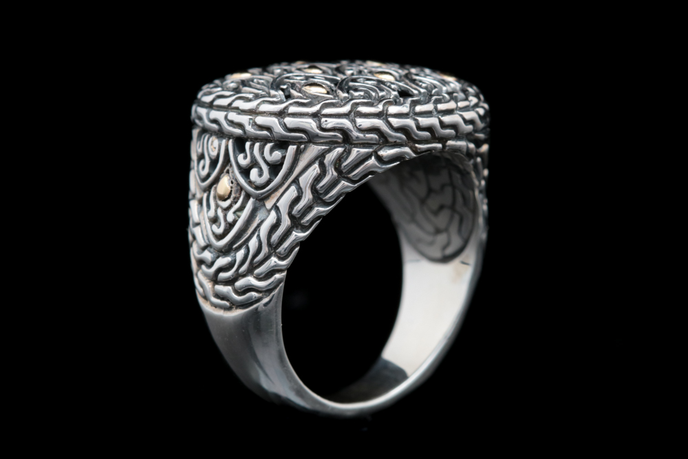 Robert Manse Sterling Silver and 18K Yellow Gold Ring