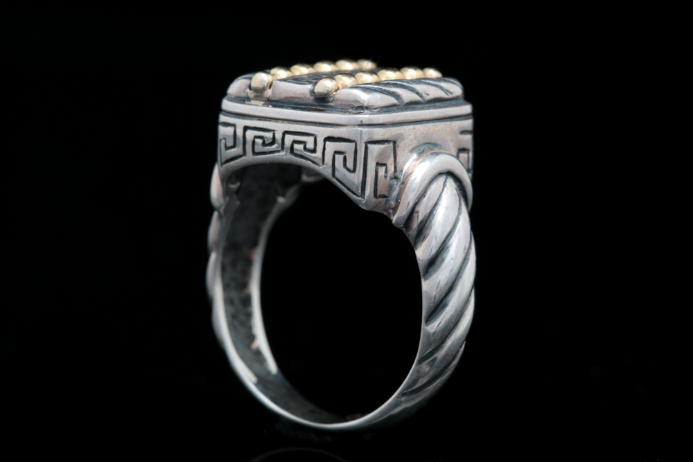 Sterling Silver and 18K Yellow Gold Ring