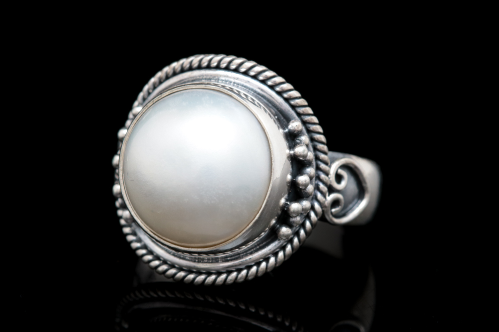 Sterling Silver and Mabé Pearl Ring