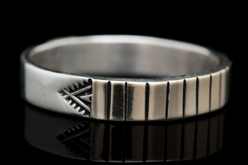 Sterling Silver and 14K Yellow Gold Band