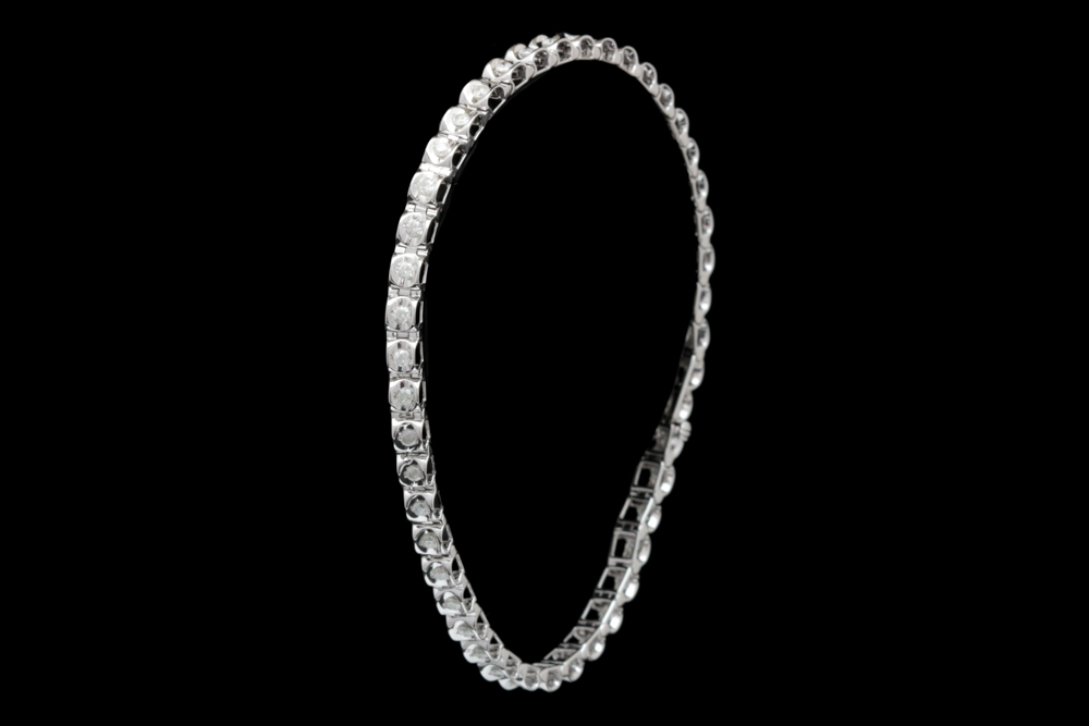 10K White Gold and 1.00 CTW Diamond Tennis Bracelet