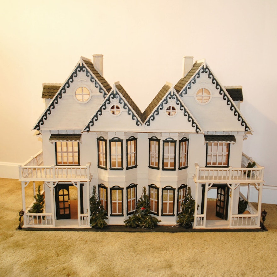 Vintage Handcrafted Victorian Dollhouse