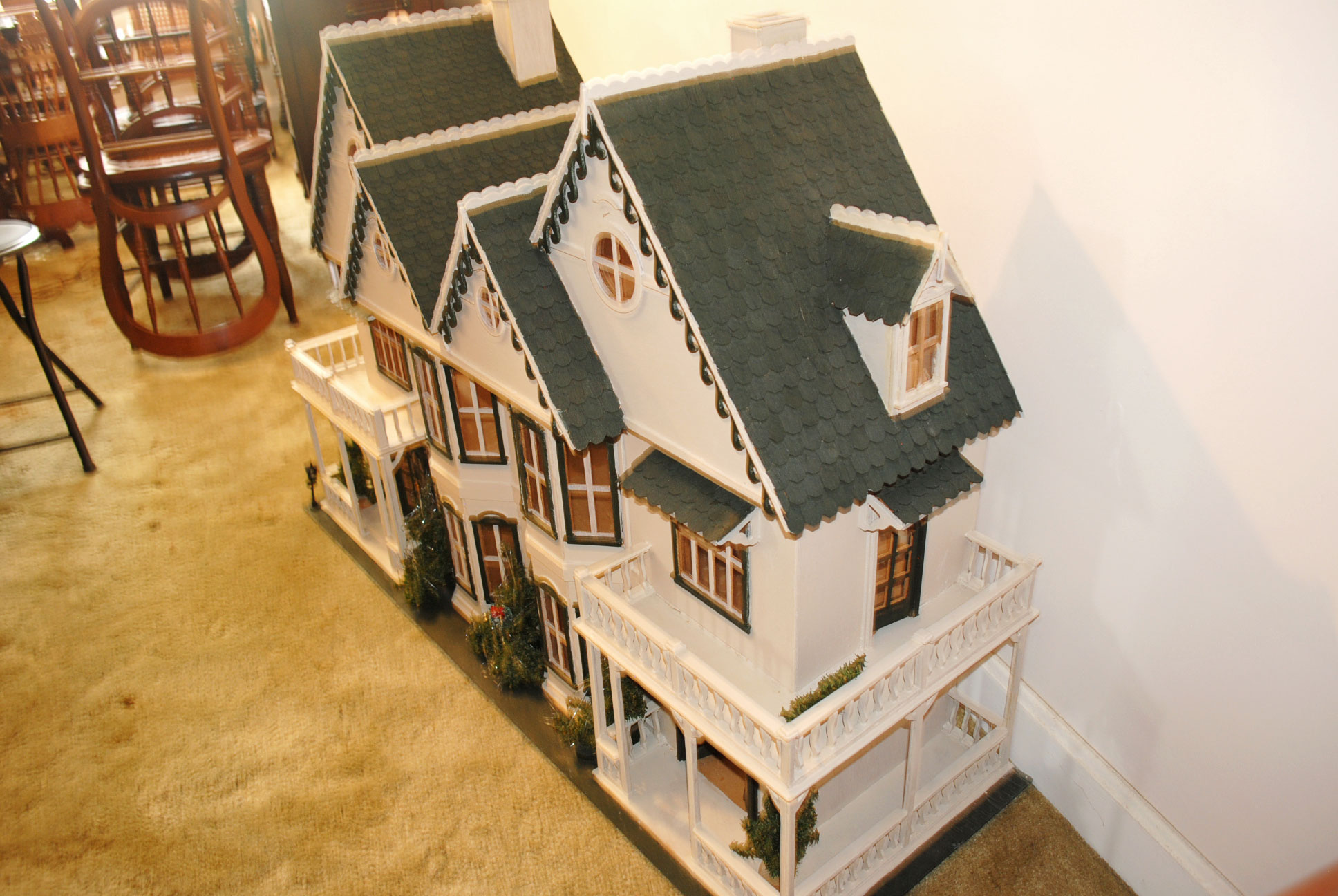 Vintage Handcrafted Victorian Dollhouse