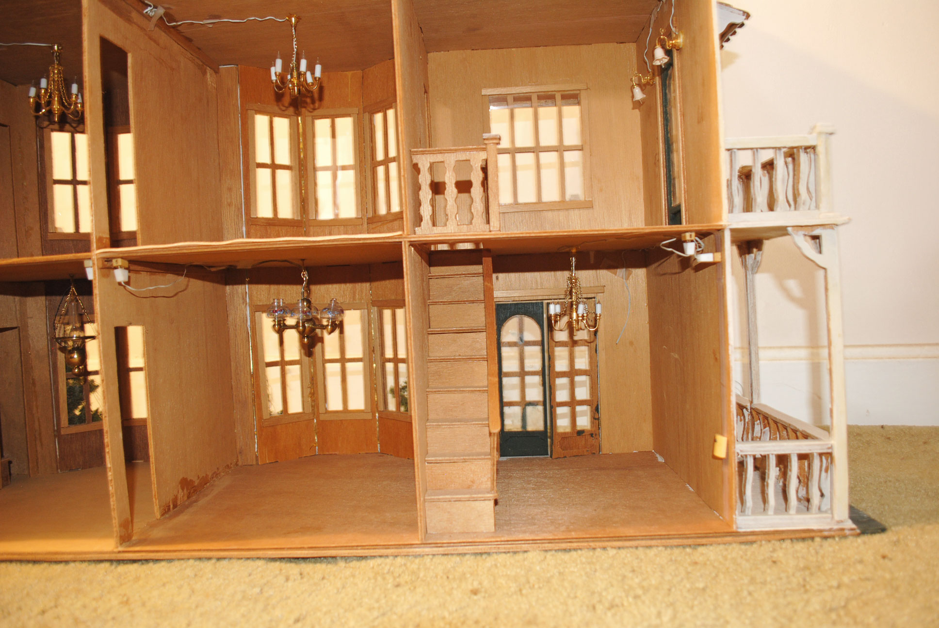 Vintage Handcrafted Victorian Dollhouse