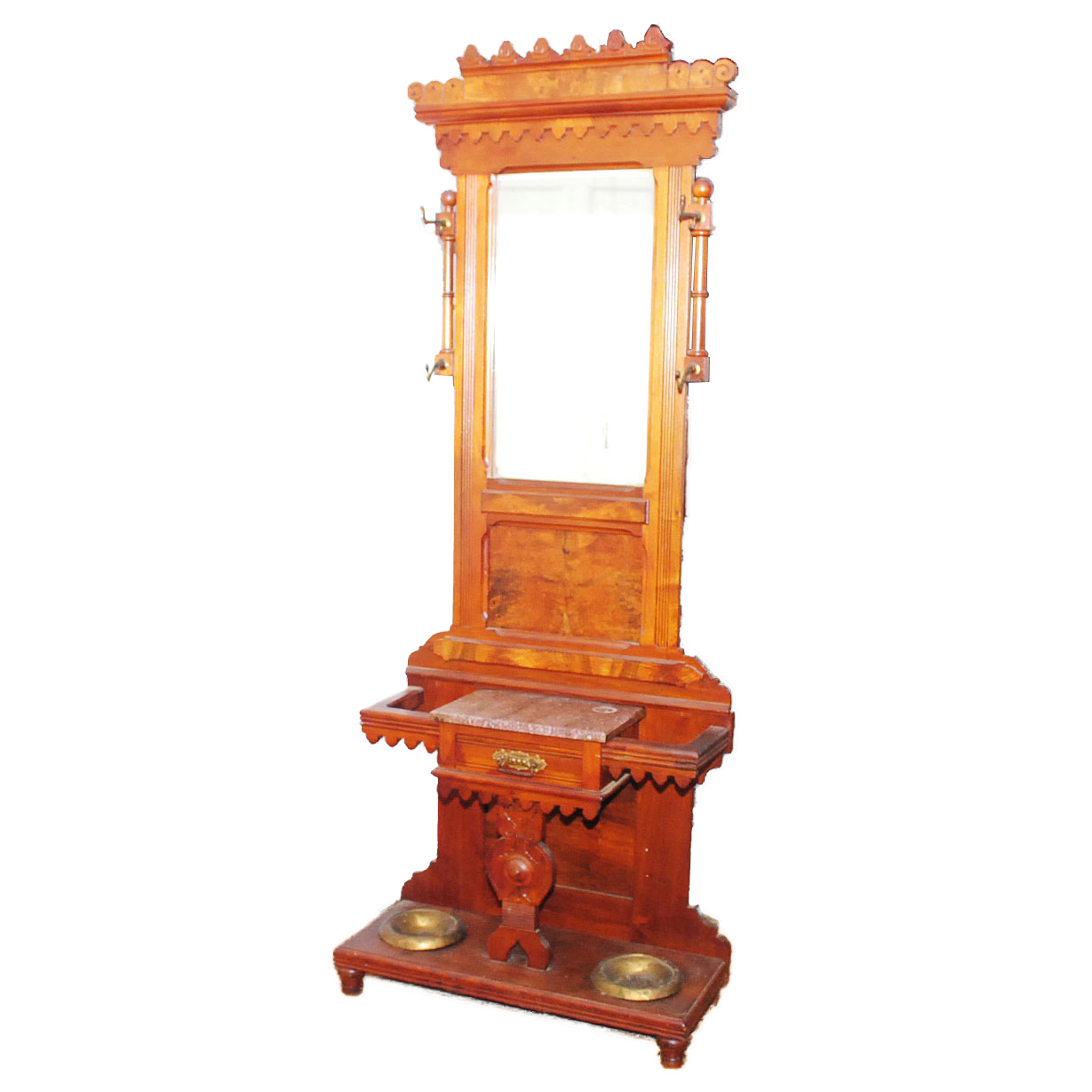 Antique Victorian Eastlake Walnut Hall Tree