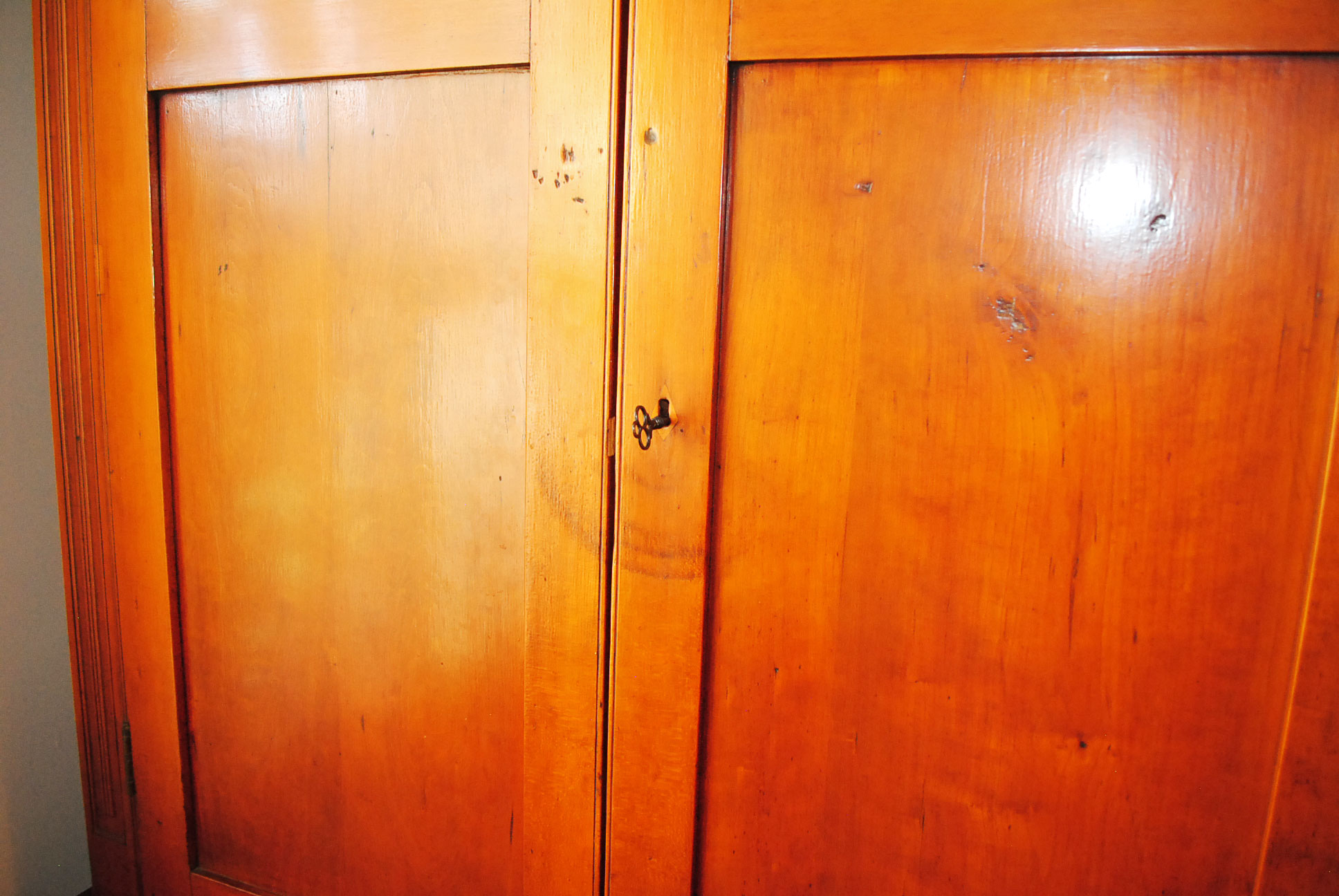 Antique Mid-Atlantic Late Federal Cherry Cupboard / Press