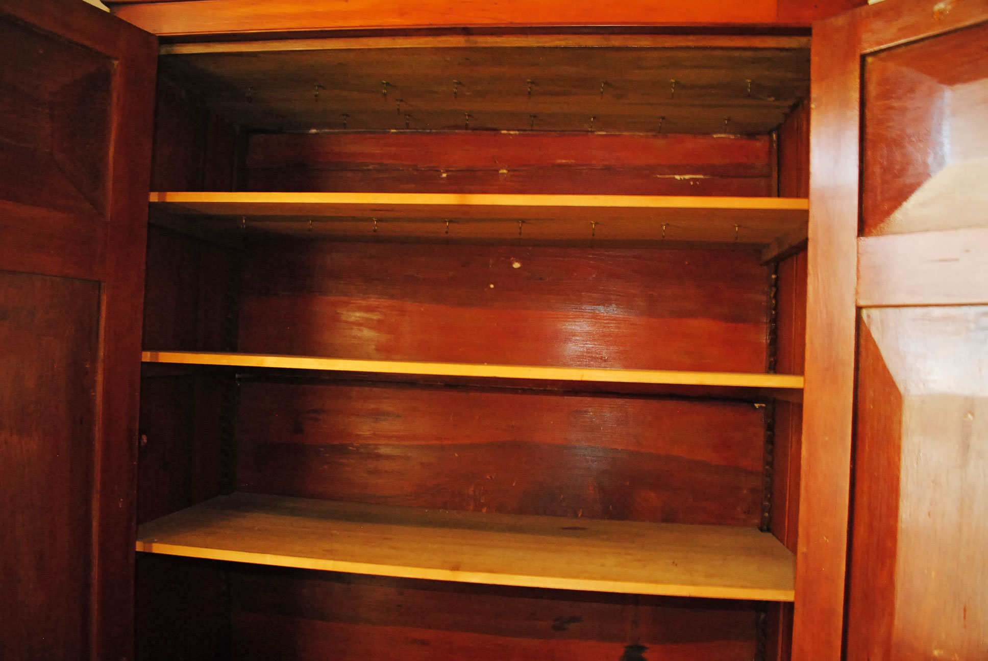 Antique Mid-Atlantic Late Federal Cherry Cupboard / Press