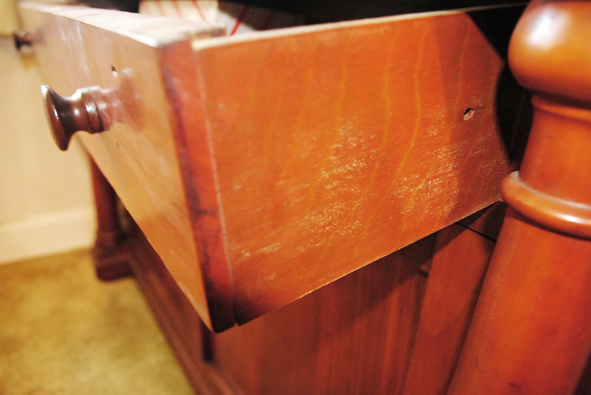 Antique Mid-Atlantic Late Federal Cherry Cupboard / Press