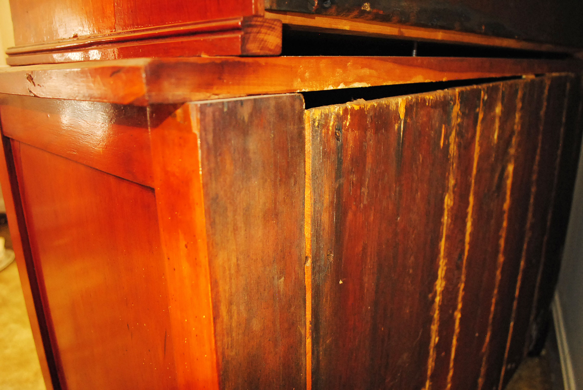 Antique Mid-Atlantic Late Federal Cherry Cupboard / Press