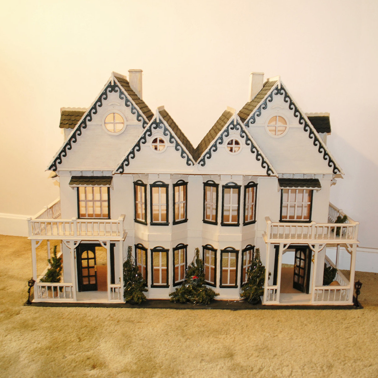 Vintage Handcrafted Victorian Dollhouse