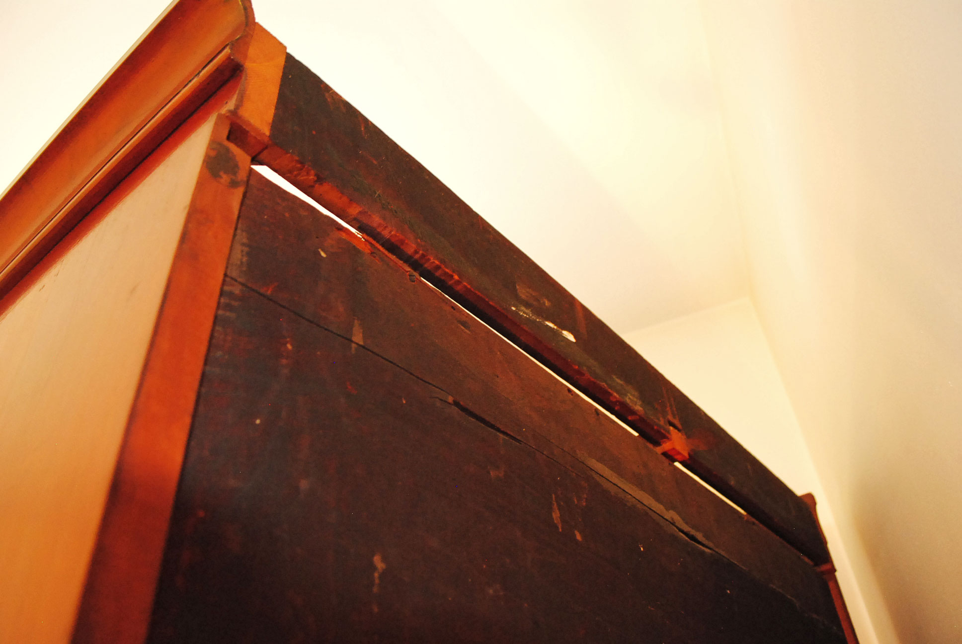 Antique Mid-Atlantic Late Federal Cherry Cupboard / Press