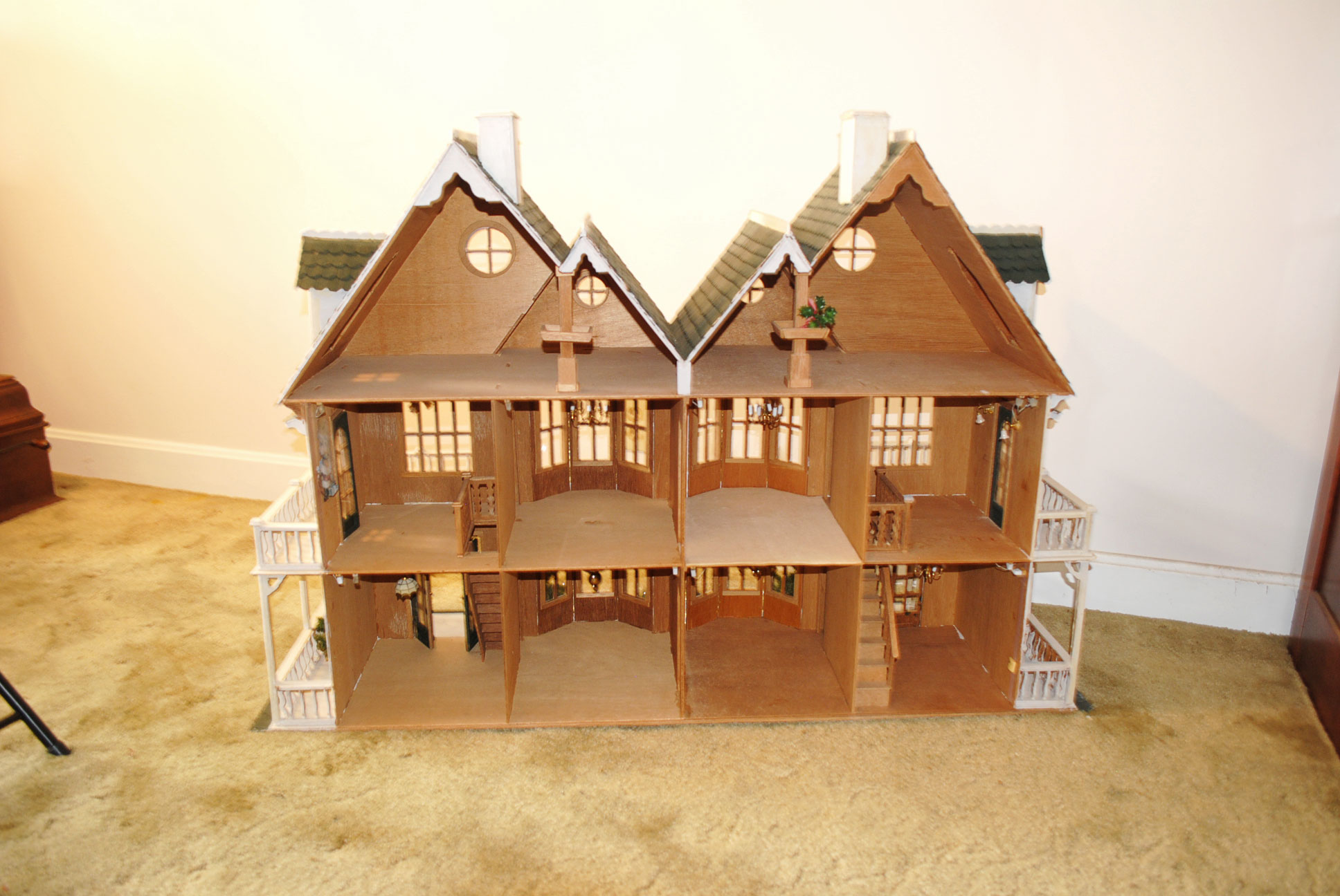 Vintage Handcrafted Victorian Dollhouse